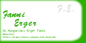 fanni erger business card